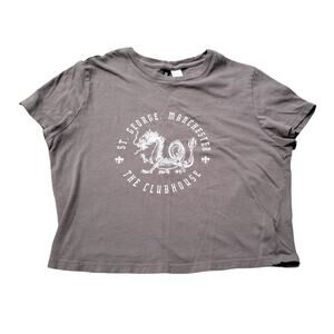 Divided H & M Gray St. George Manchester Clubhouse Dragon Short Sleeve Crop Top